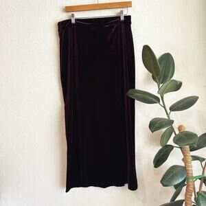 VTG Cynthia Max Maxi Velvet Skirt Medium Purple Stretch Whimsygoth Witchy Fairy